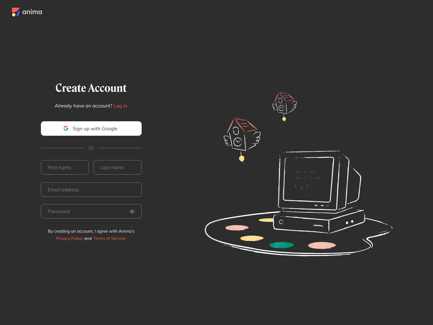 Animaapp Signup screenshot