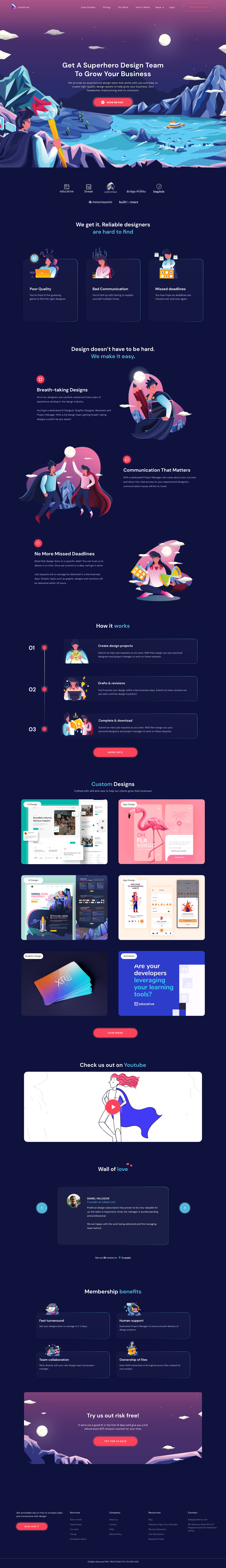 Pixeltrue Landing Page screenshot
