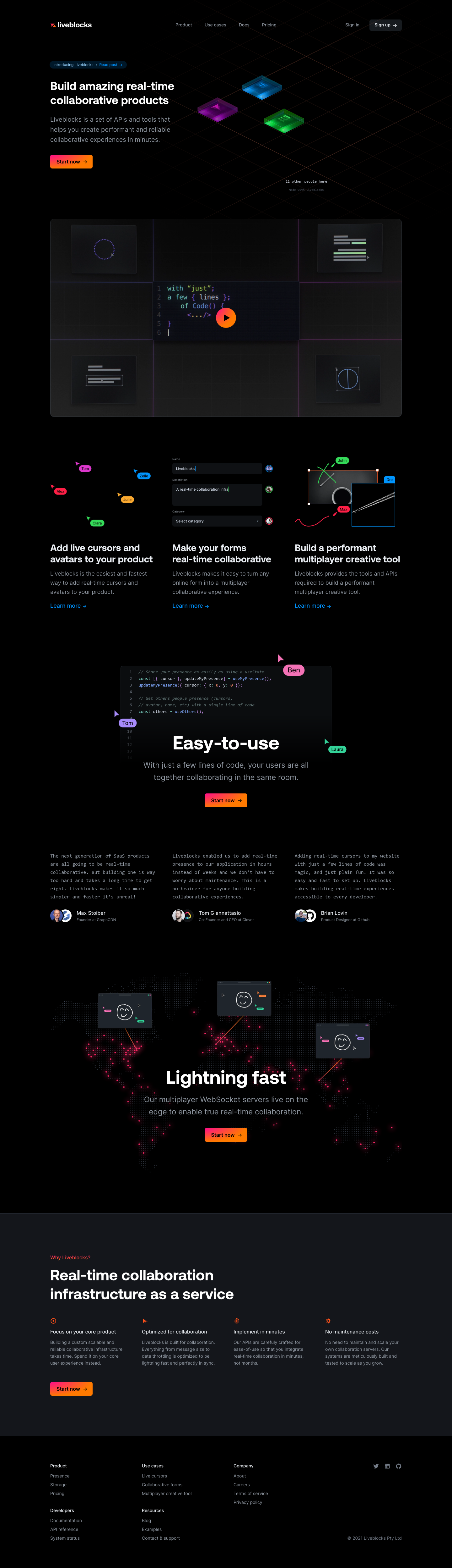 Liveblocks Landing Page screenshot