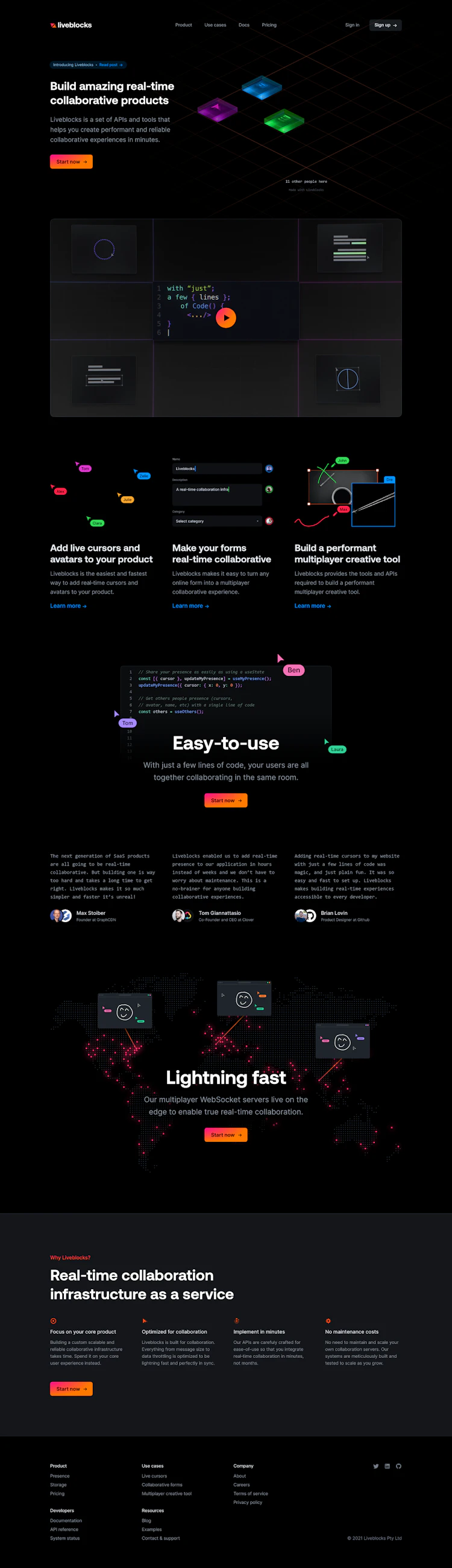 Liveblocks Landing Page screenshot