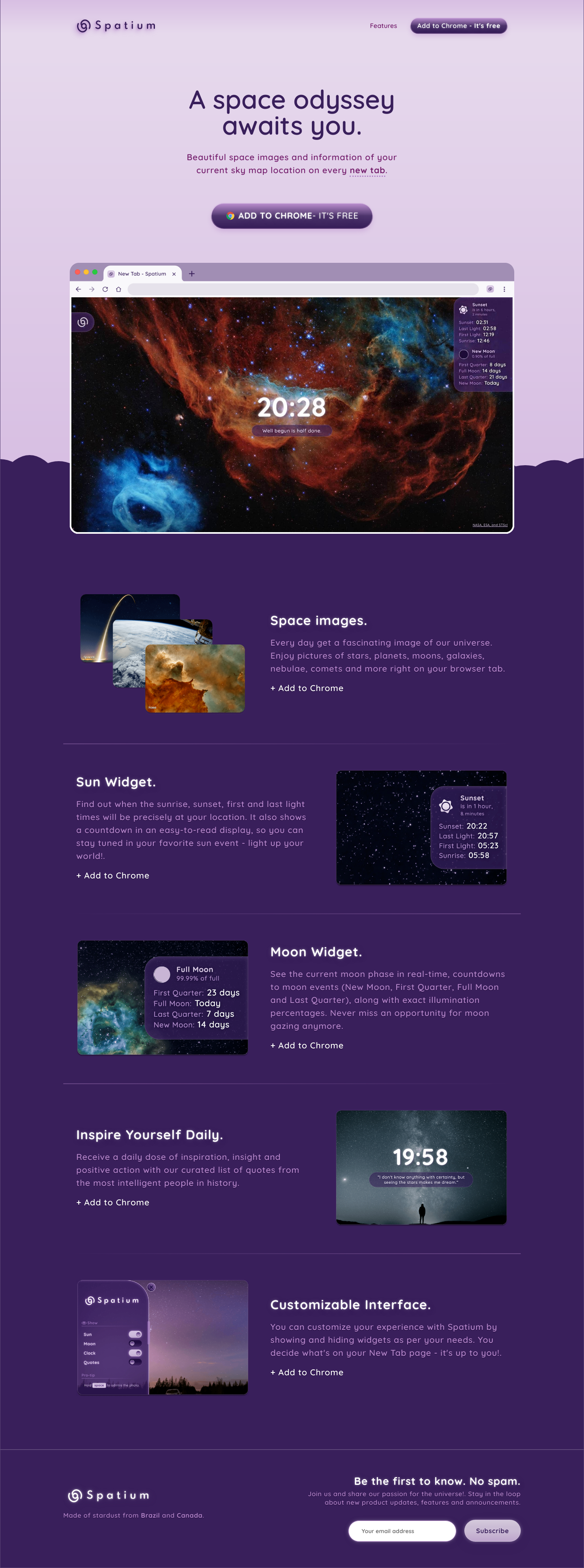 Spatium Landing Page screenshot