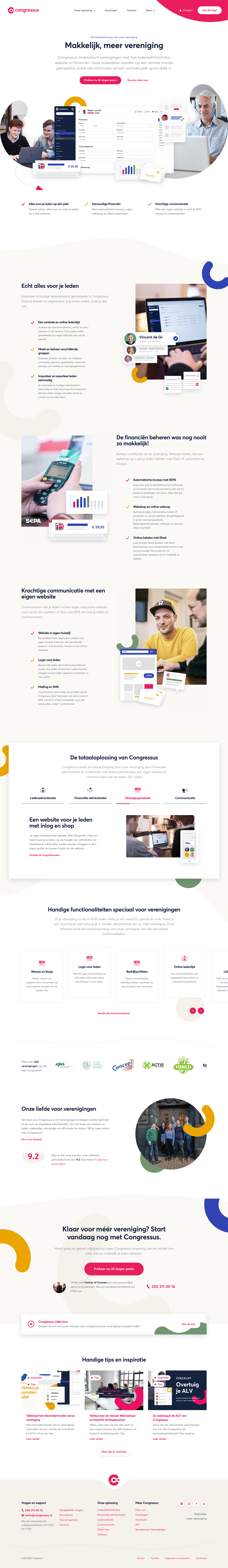 Congressus Landing Page screenshot