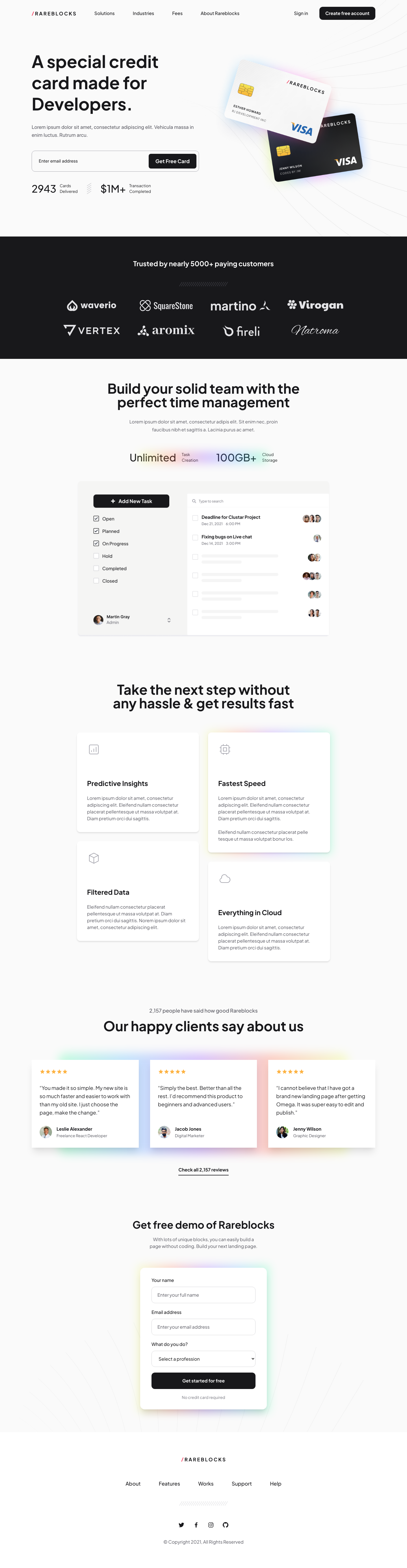 ClarityUI Landing Page screenshot