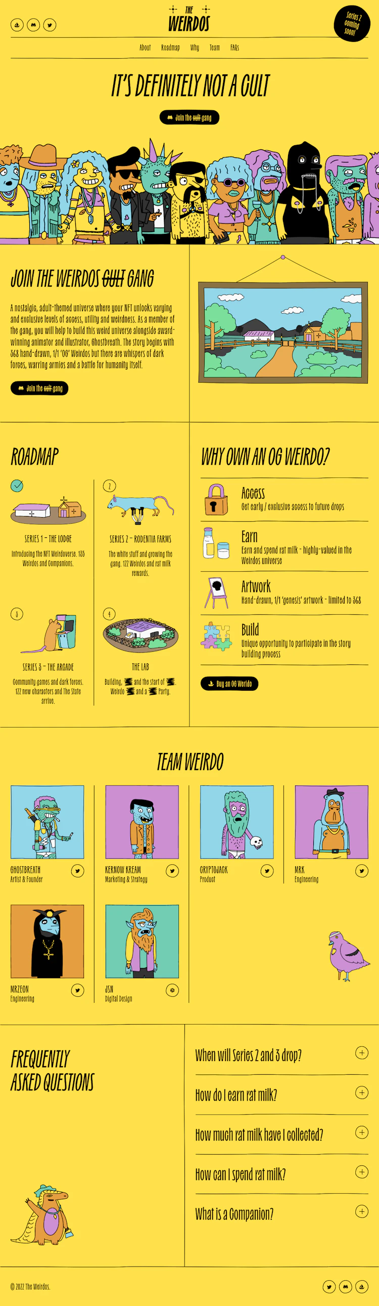 Weirdos Landing Page screenshot