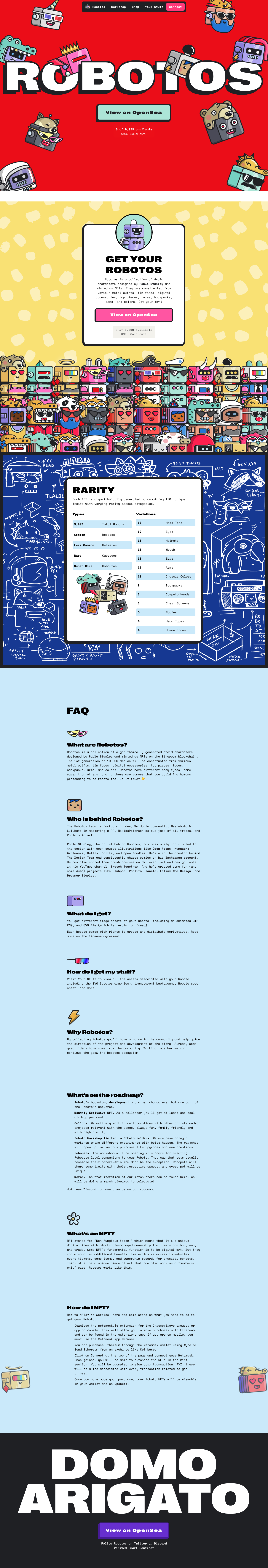 Robotos Landing Page screenshot