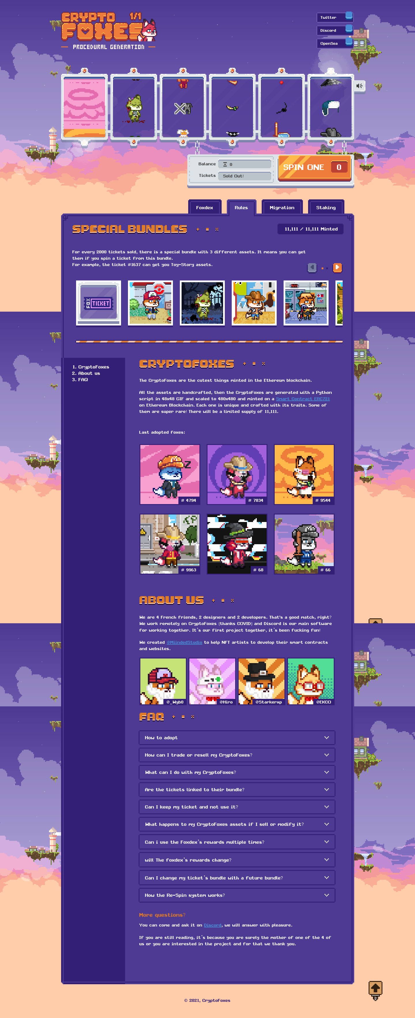 Cryptofoxes Landing Page screenshot