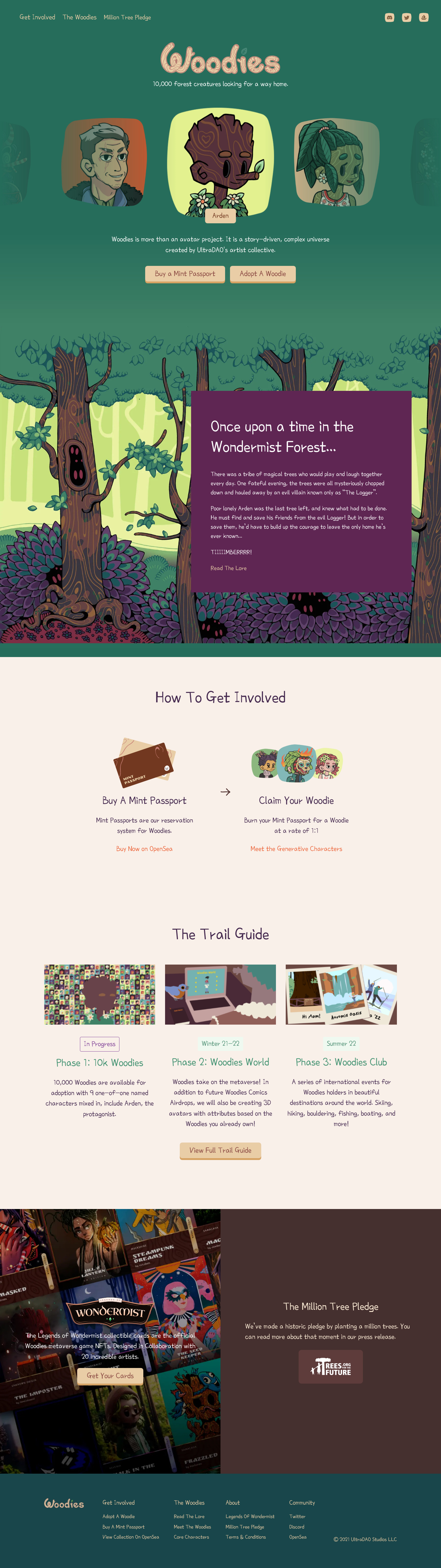 Woodies Landing Page screenshot