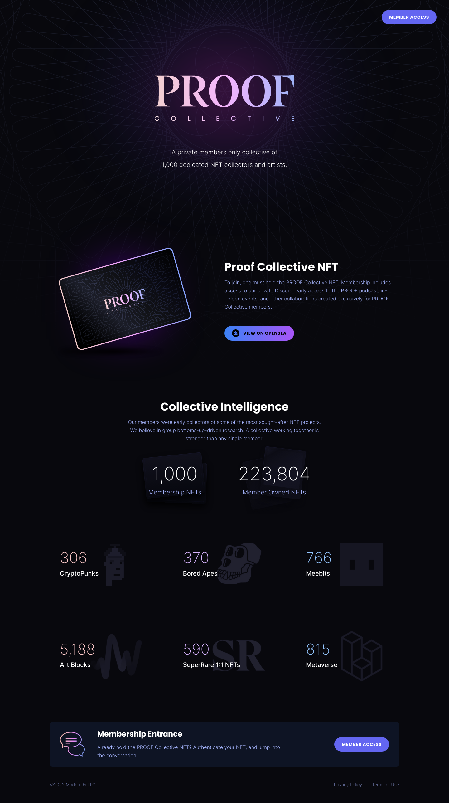 Proof Landing Page screenshot