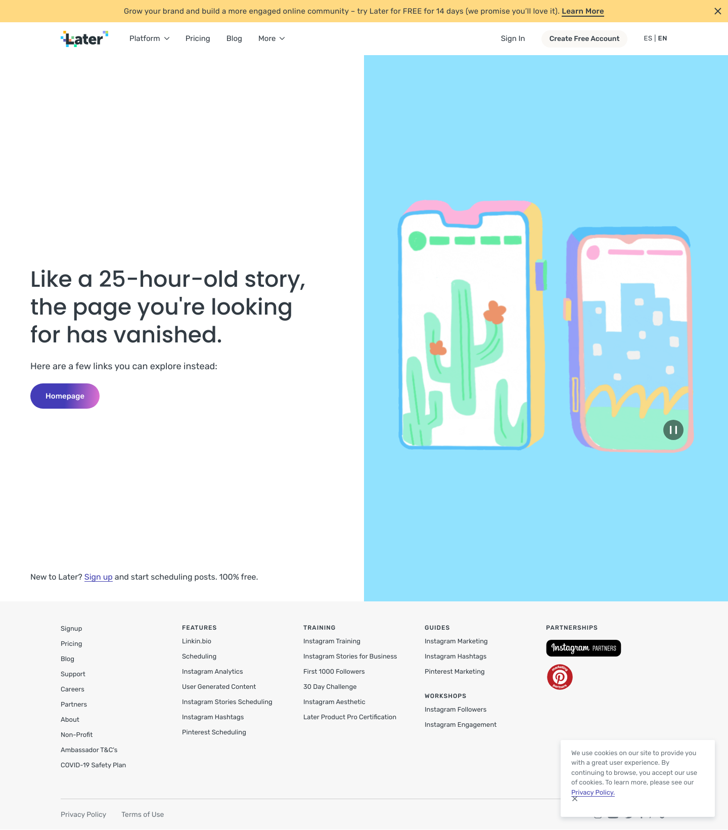 Later Signup screenshot