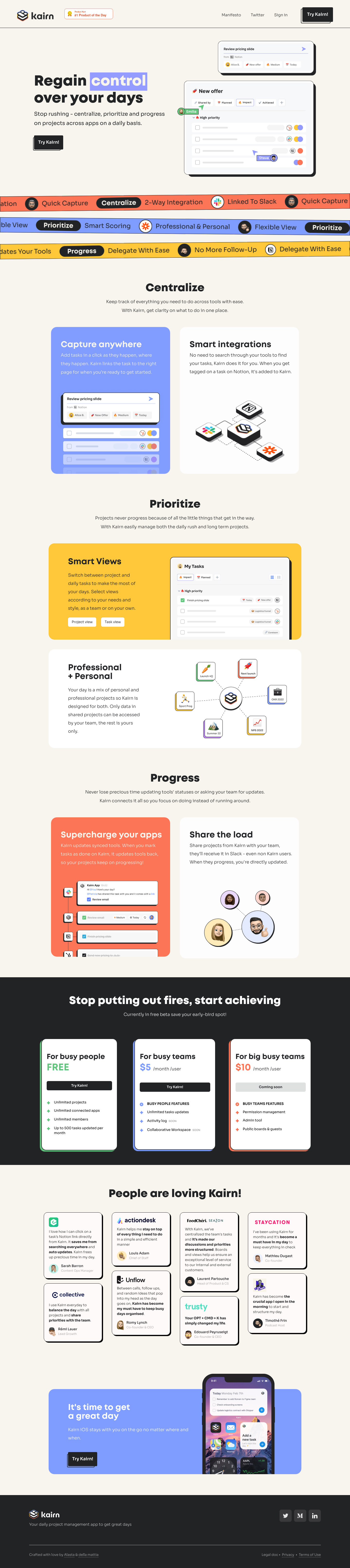 Kairn Landing Page screenshot