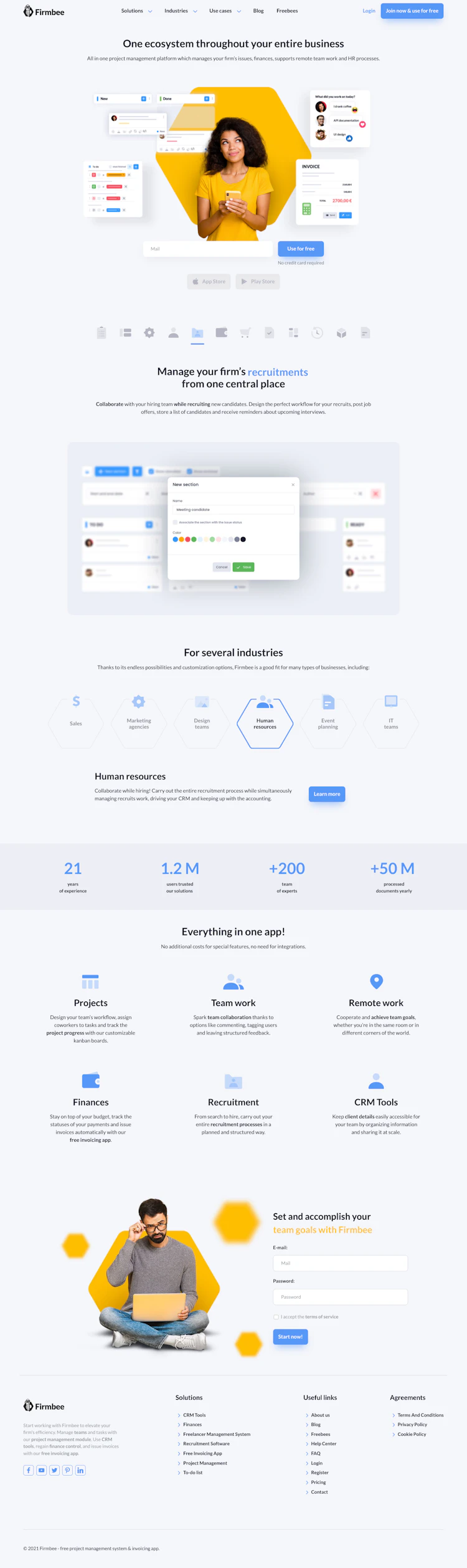 Firmbee Landing Page screenshot