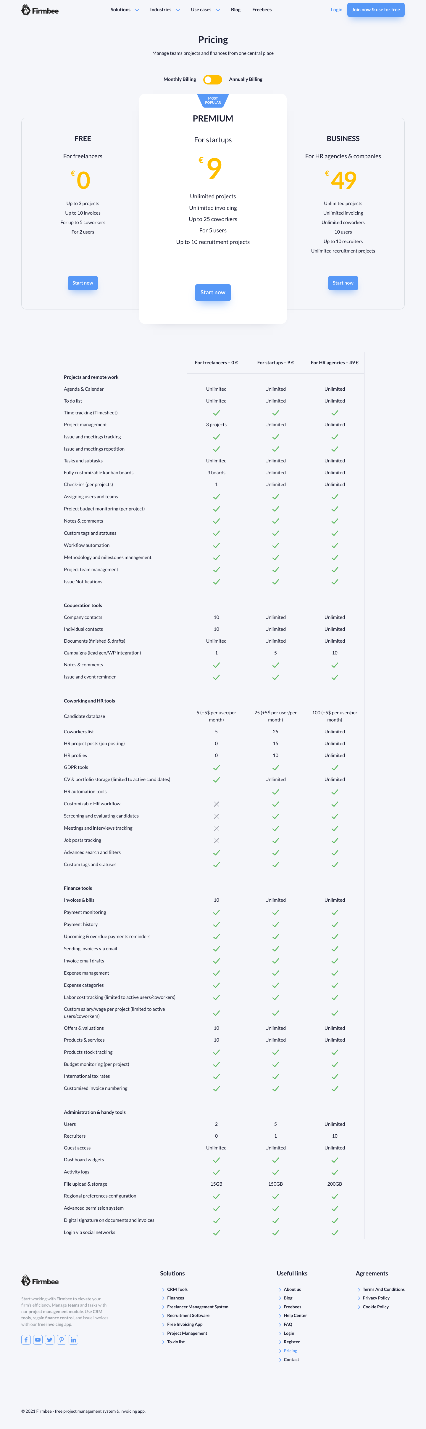Firmbee Pricing screenshot