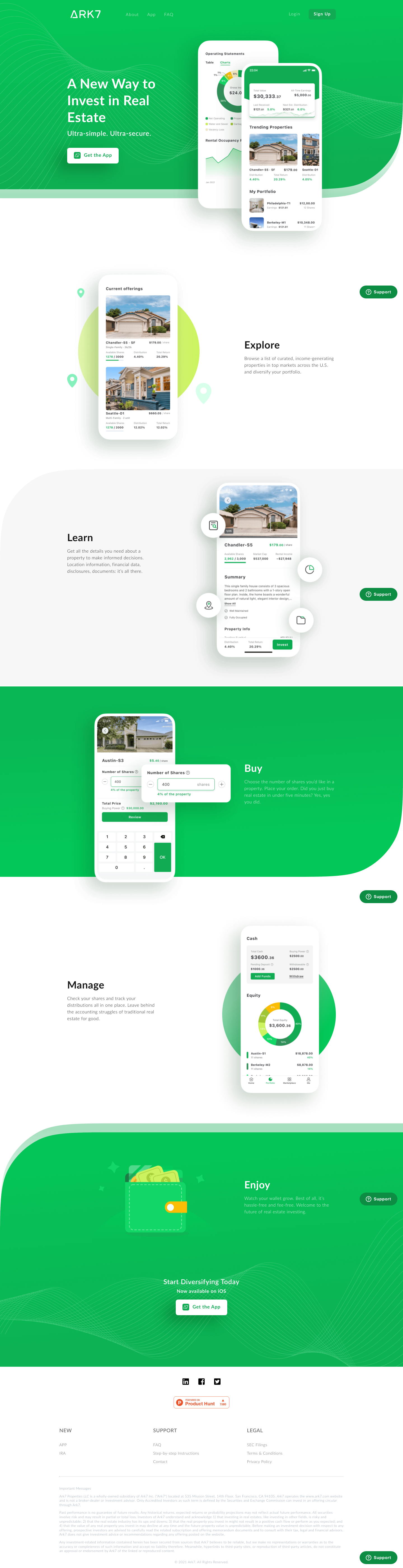 Ark7 Landing Page screenshot