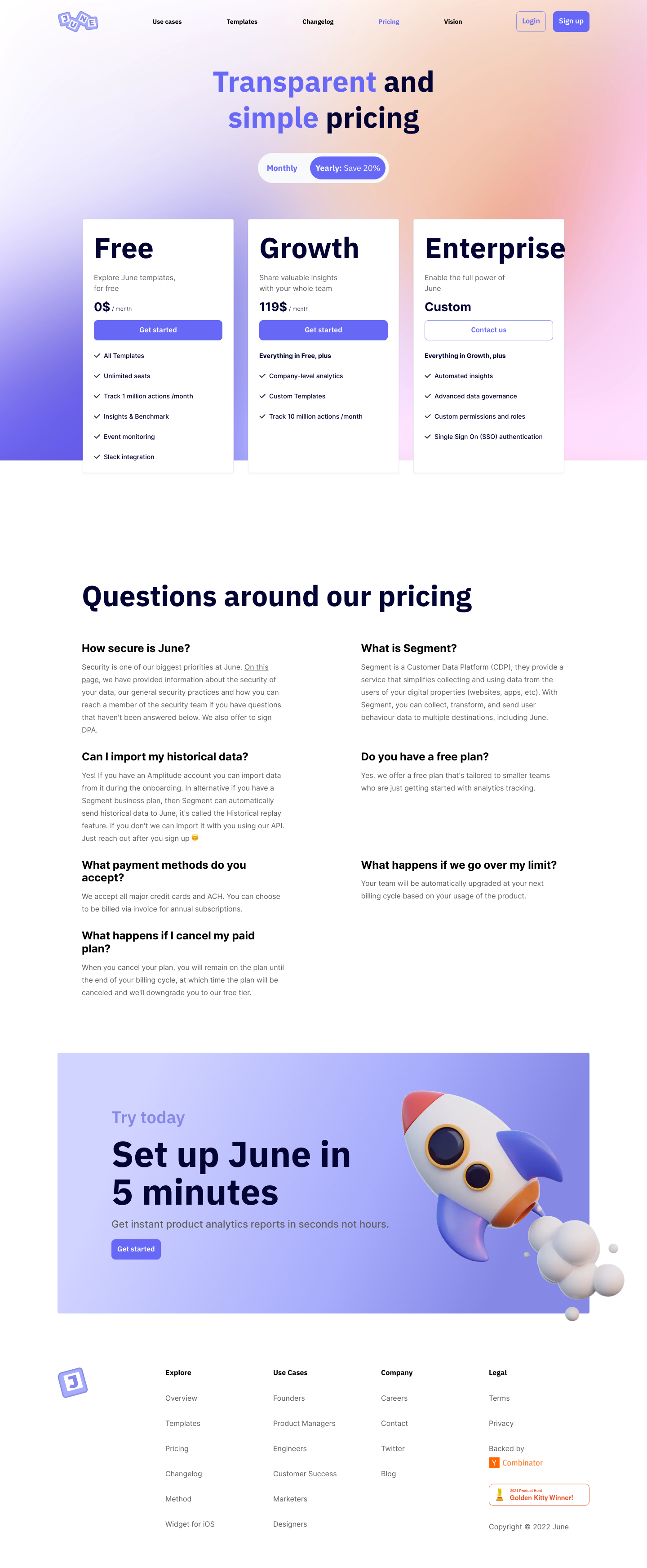 June Pricing screenshot