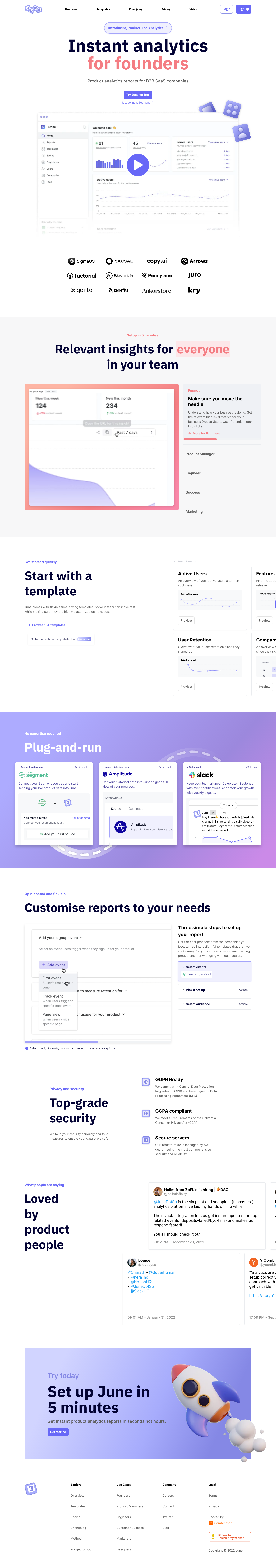 June Landing Page screenshot