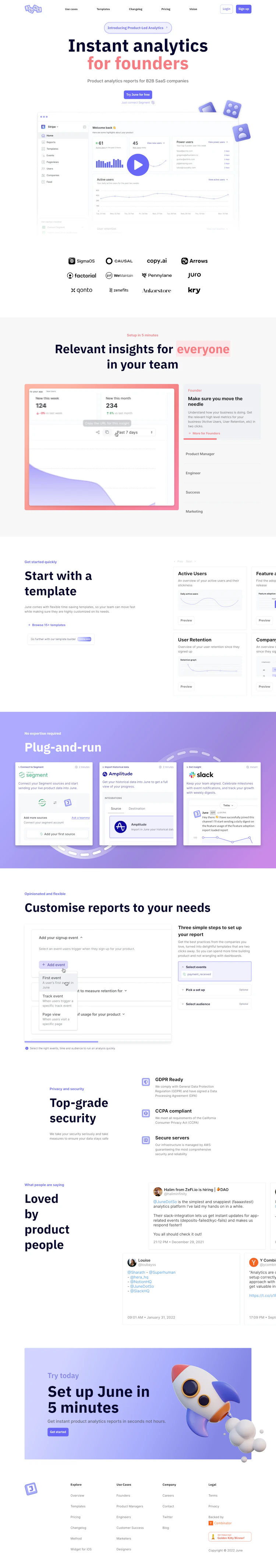 June Landing Page screenshot