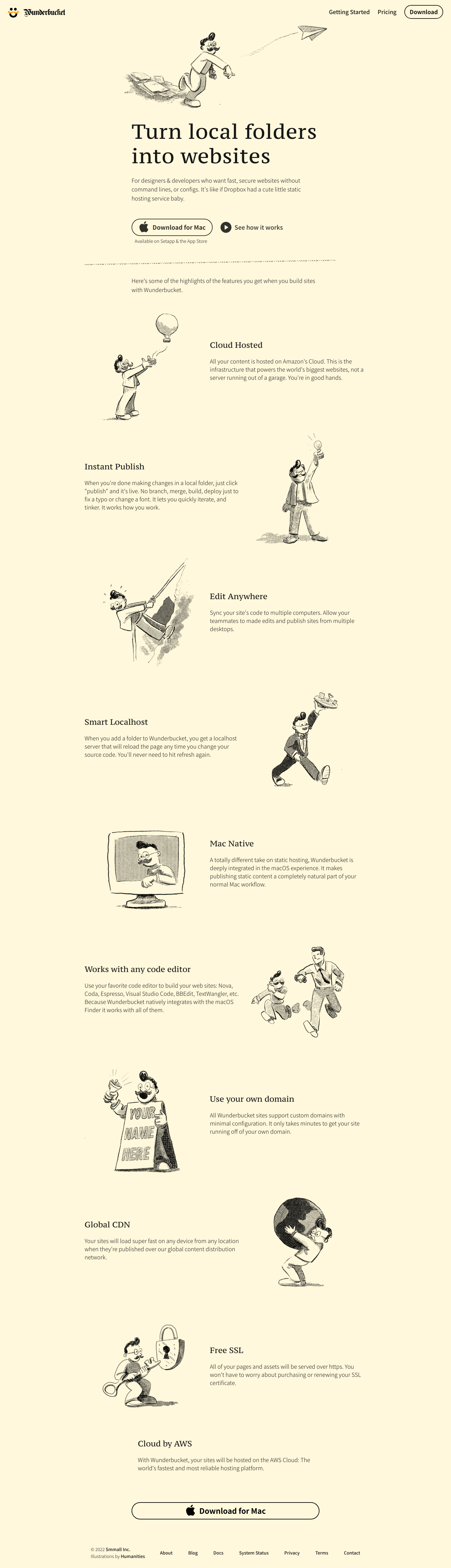 Wunderbucket Landing Page screenshot