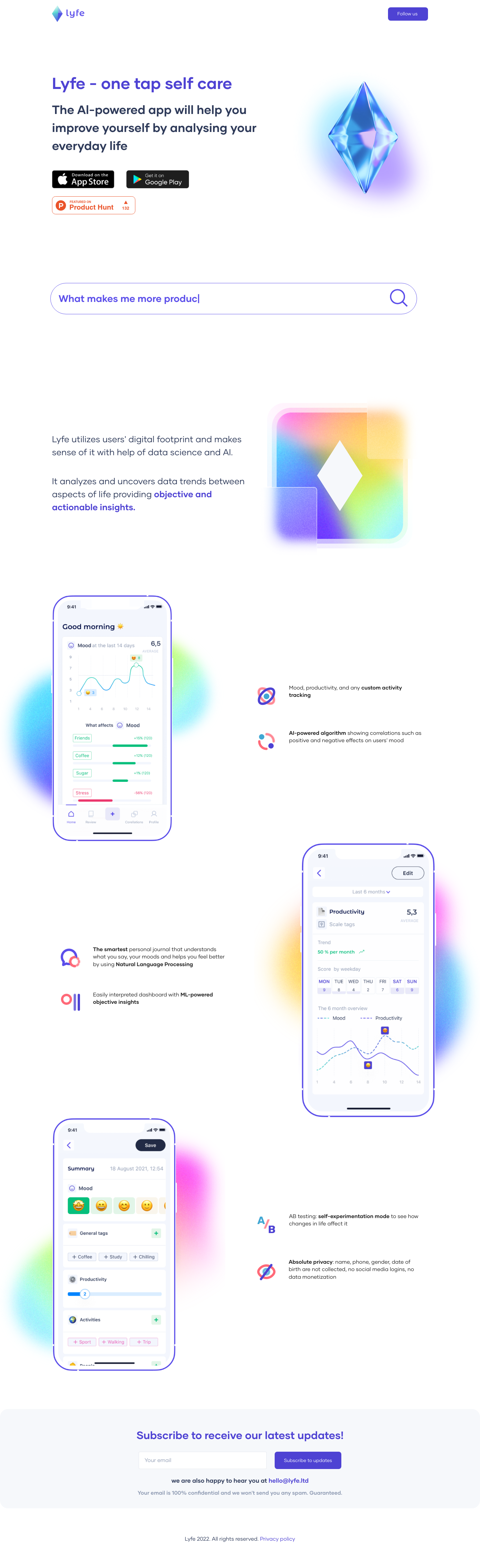 Lyfe Landing Page screenshot