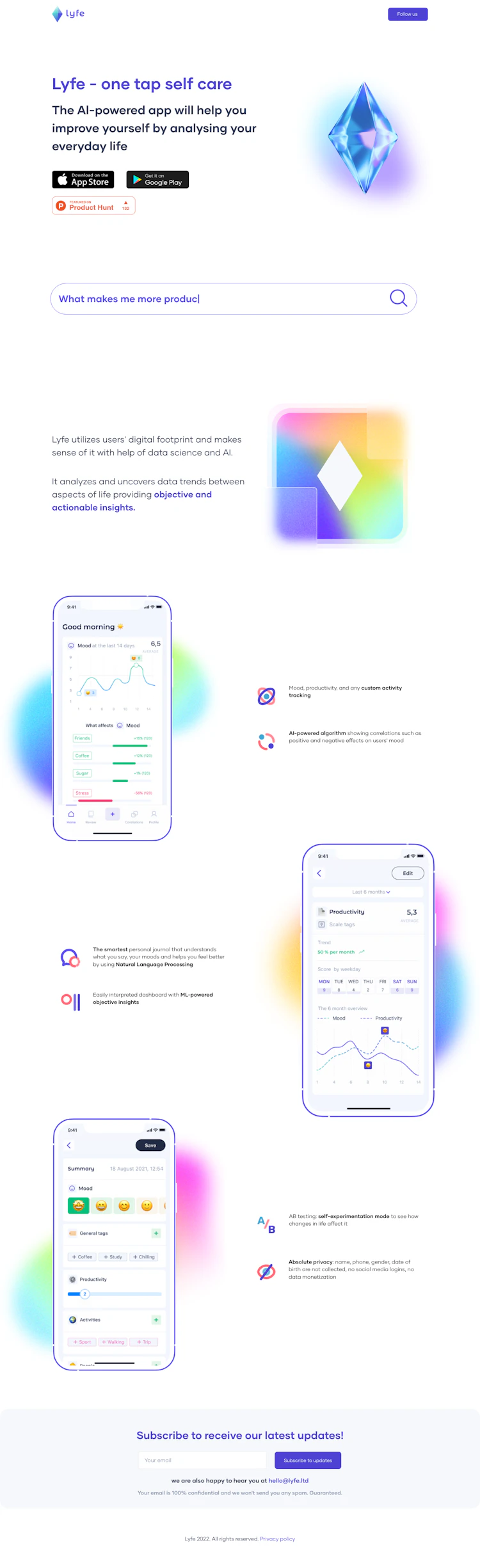 Lyfe Landing Page screenshot