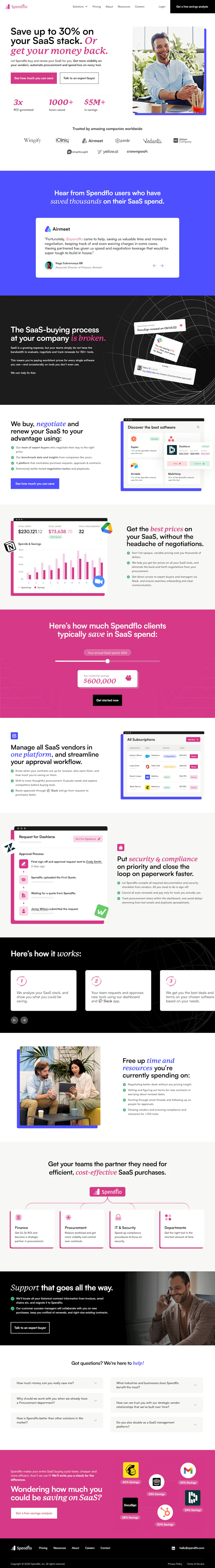 Spendflo Landing Page screenshot