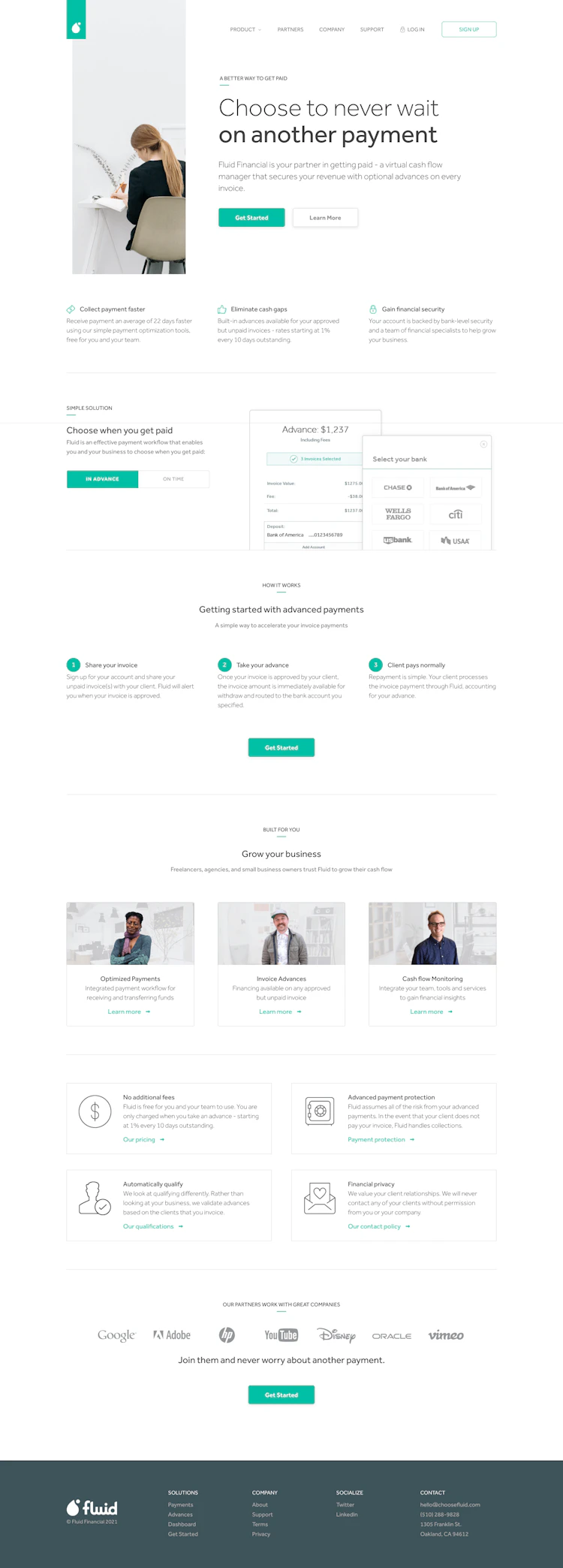 Choosefluid Landing Page screenshot