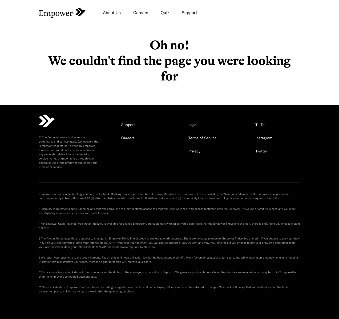 Empower 404 screenshot