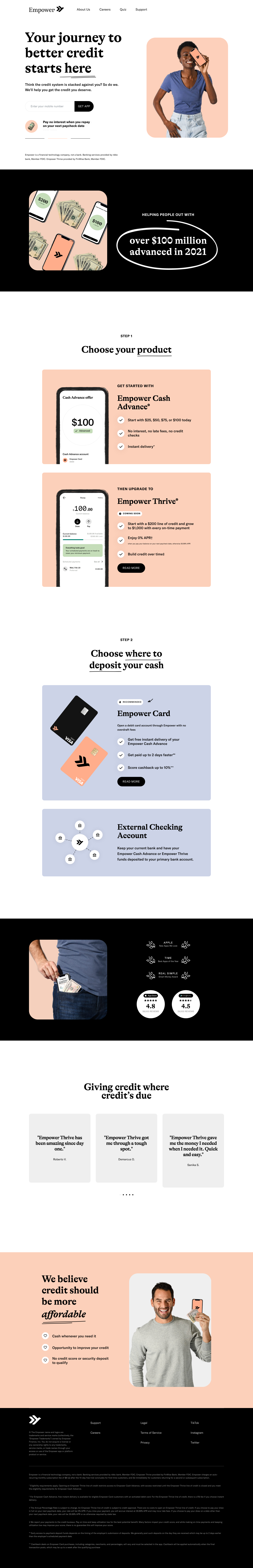 Empower Landing Page screenshot