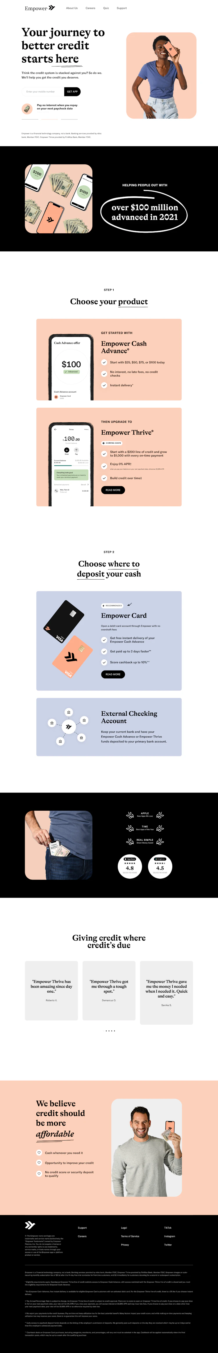 Empower Landing Page screenshot