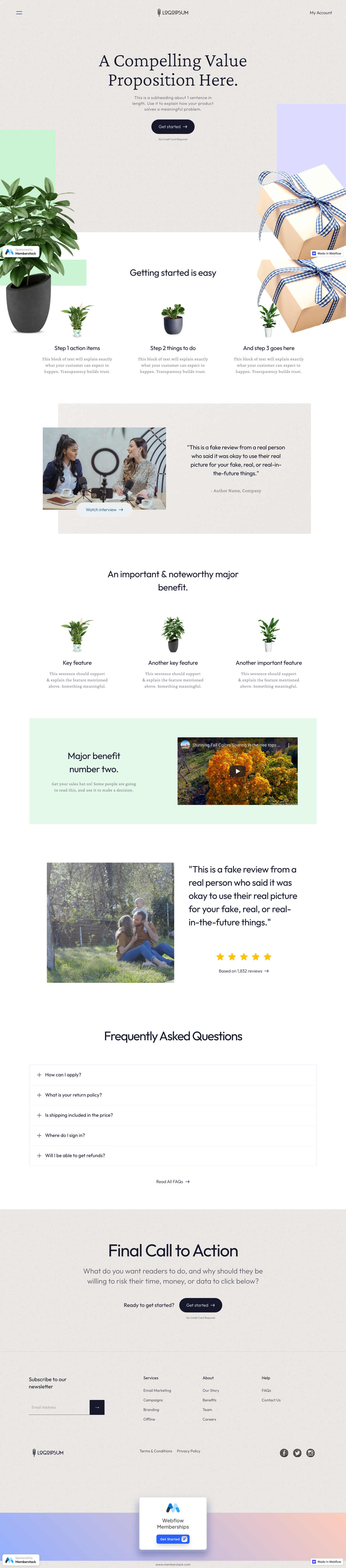 local-membership-template.webflow Landing Page screenshot