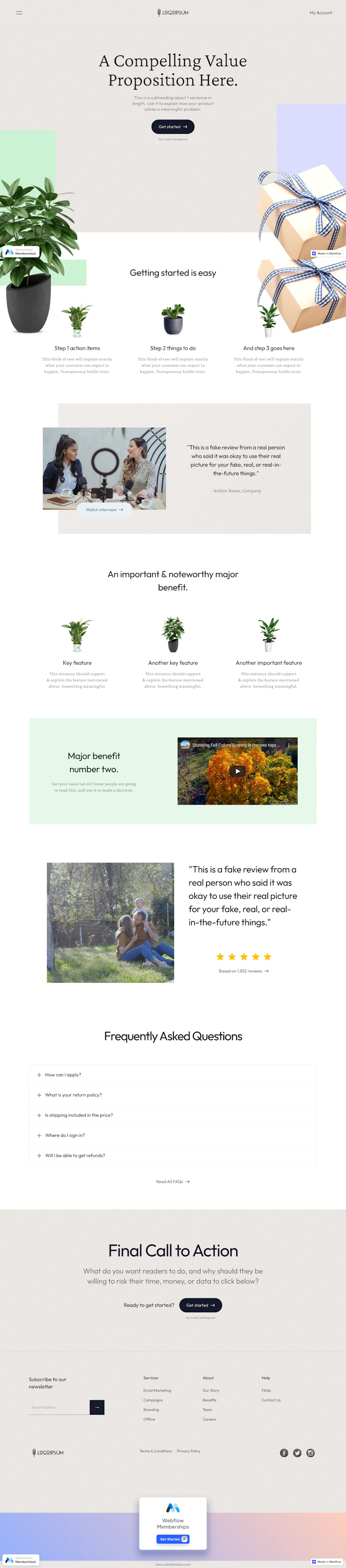 local-membership-template.webflow Landing Page screenshot