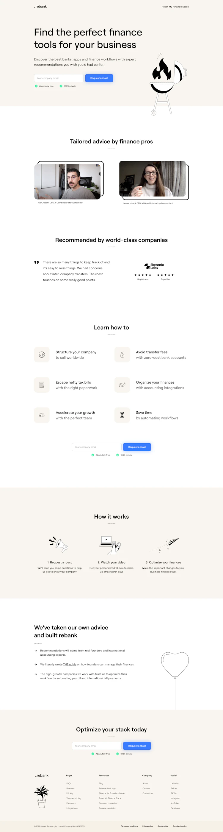 Rebanknow Landing Page screenshot