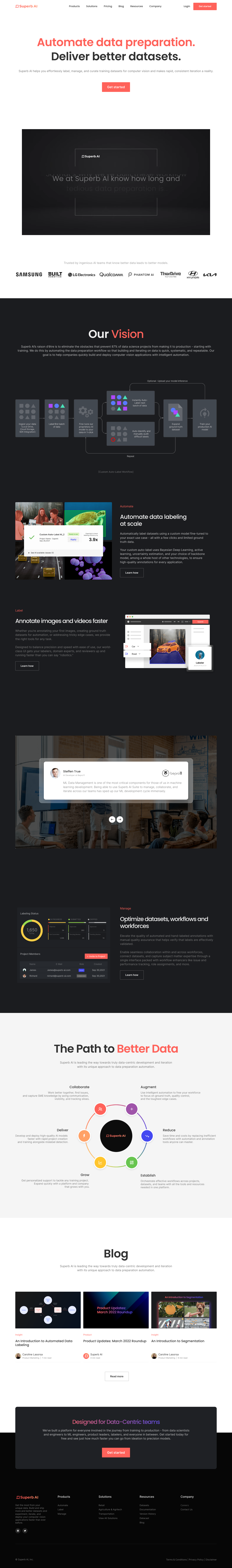 Superb AI Landing Page screenshot