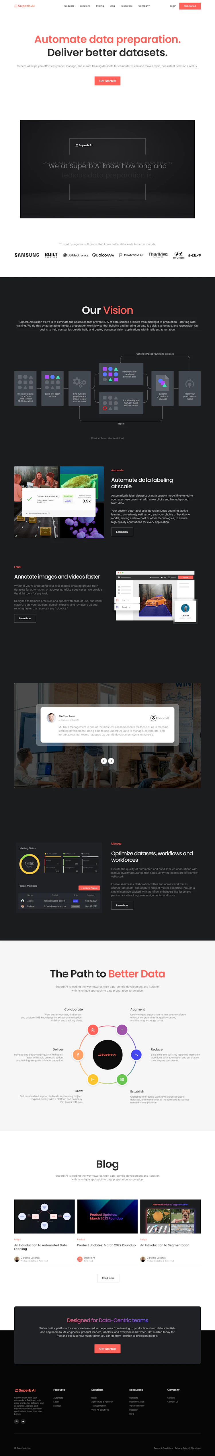 Superb AI Landing Page screenshot