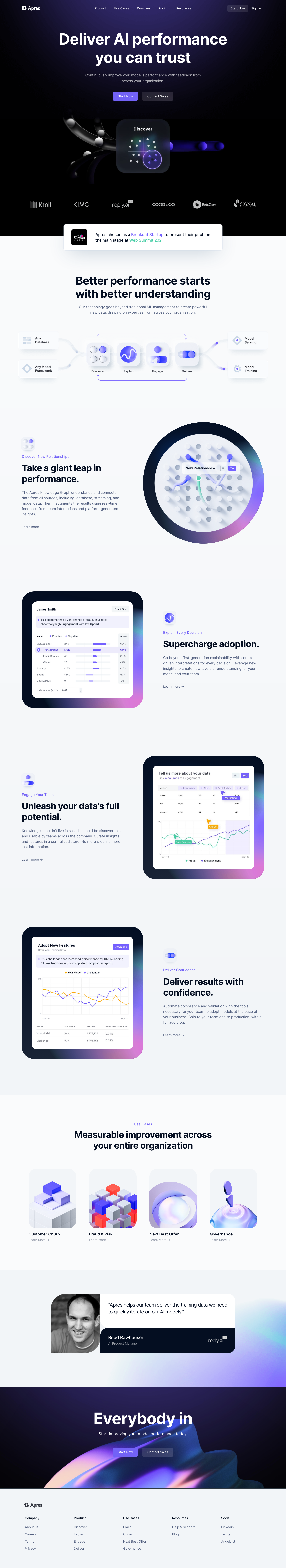 Apres Landing Page screenshot