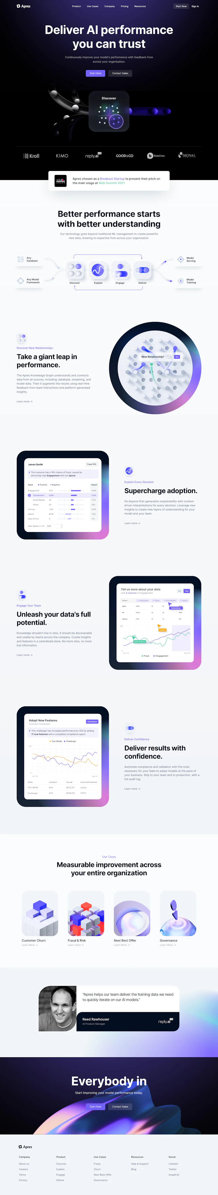 Apres Landing Page screenshot
