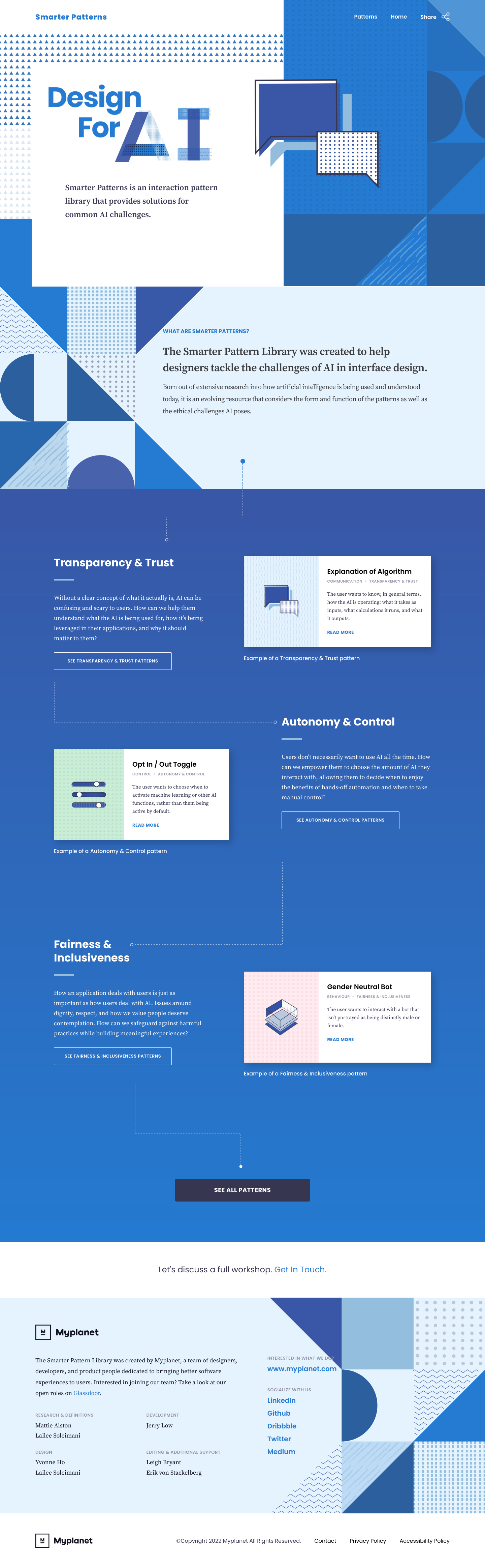 Smarterpatterns Landing Page screenshot
