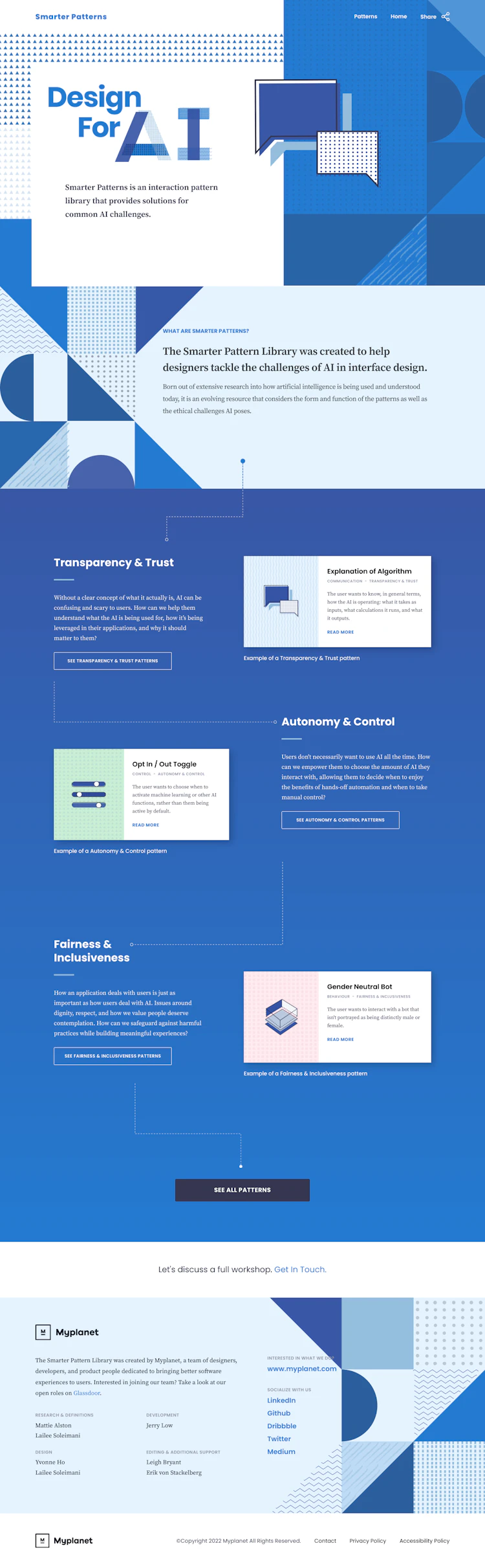 Smarterpatterns Landing Page screenshot