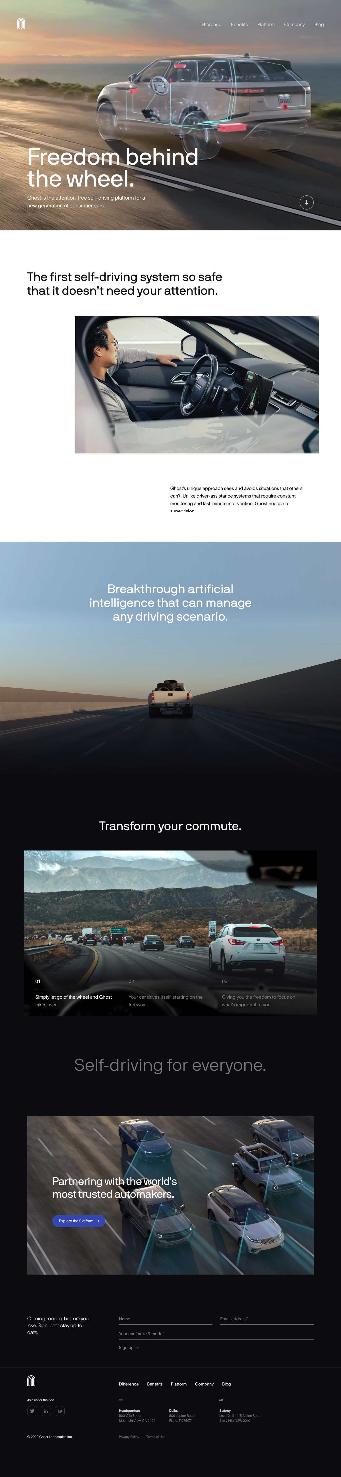 Driveghost Landing Page screenshot