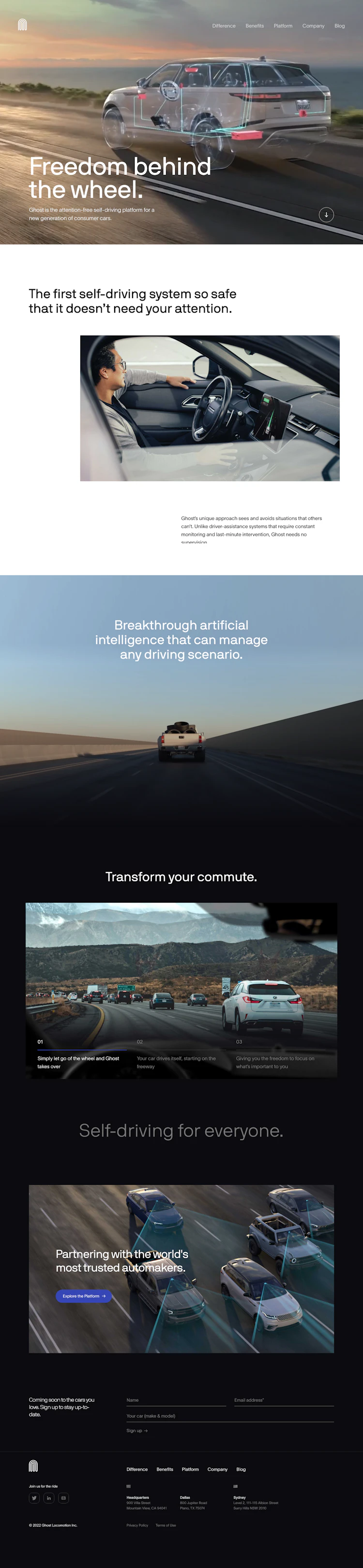 Driveghost Landing Page screenshot