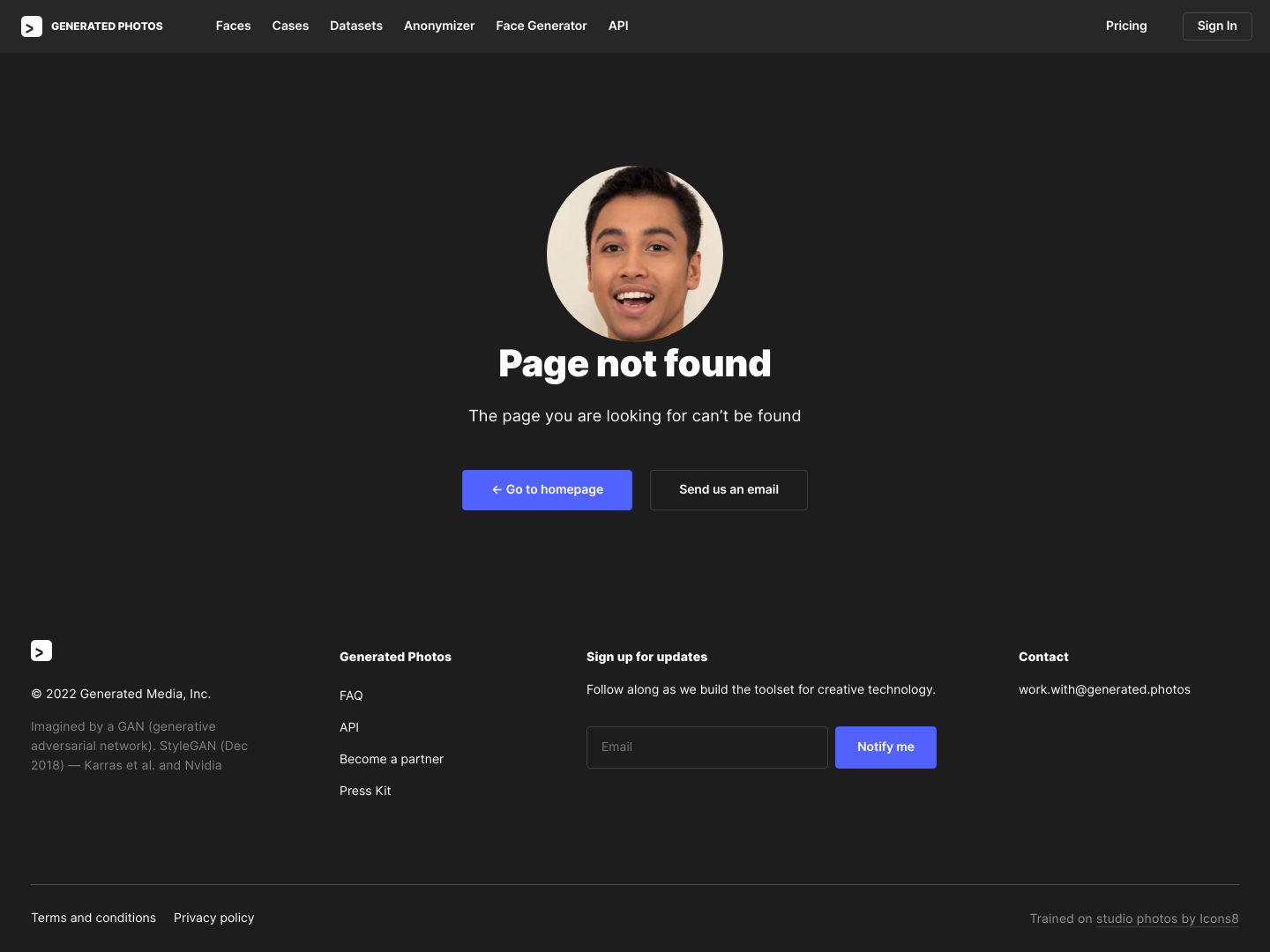 Generated 404 screenshot