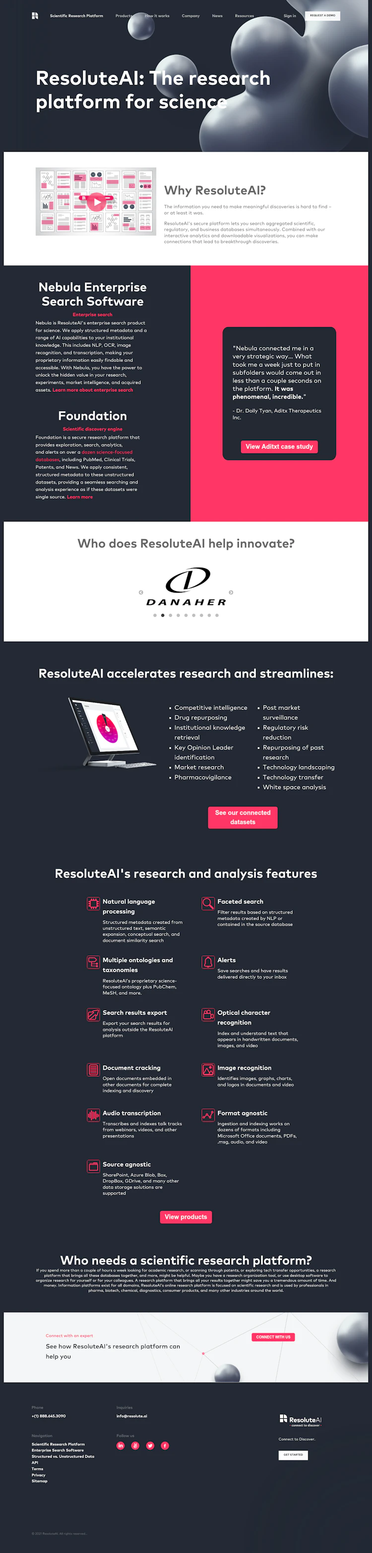 Resolute Landing Page screenshot