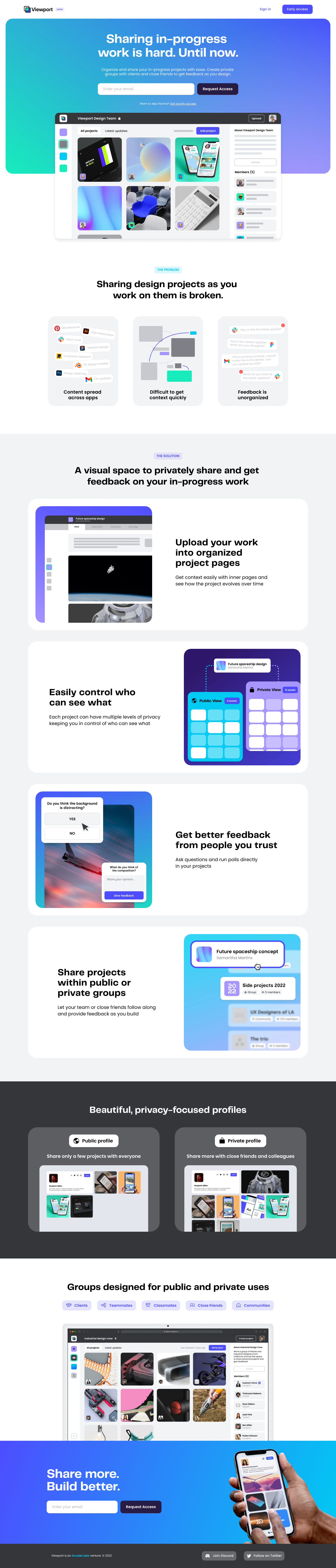 Viewport Landing Page screenshot