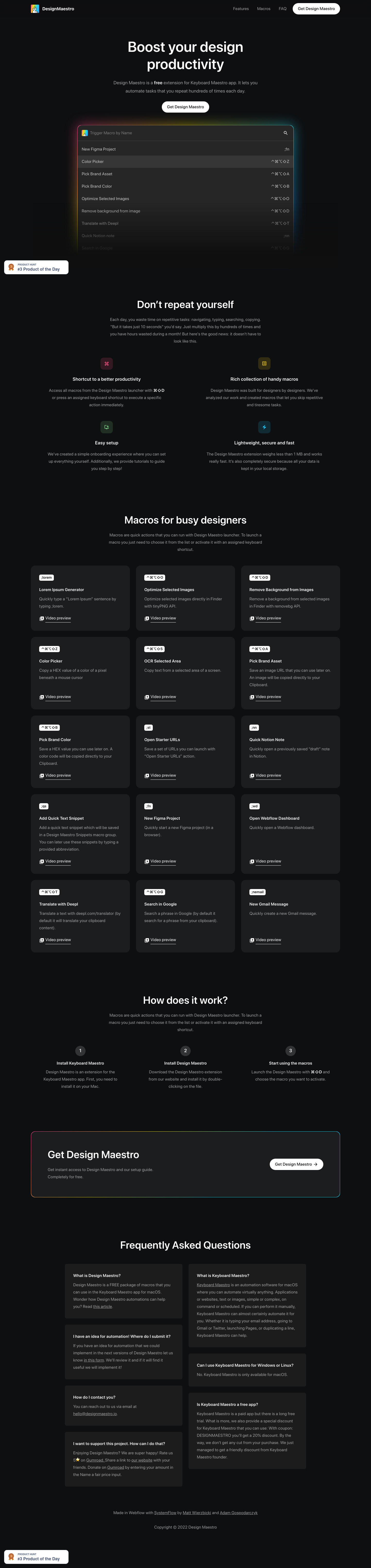Designmaestro Landing Page screenshot