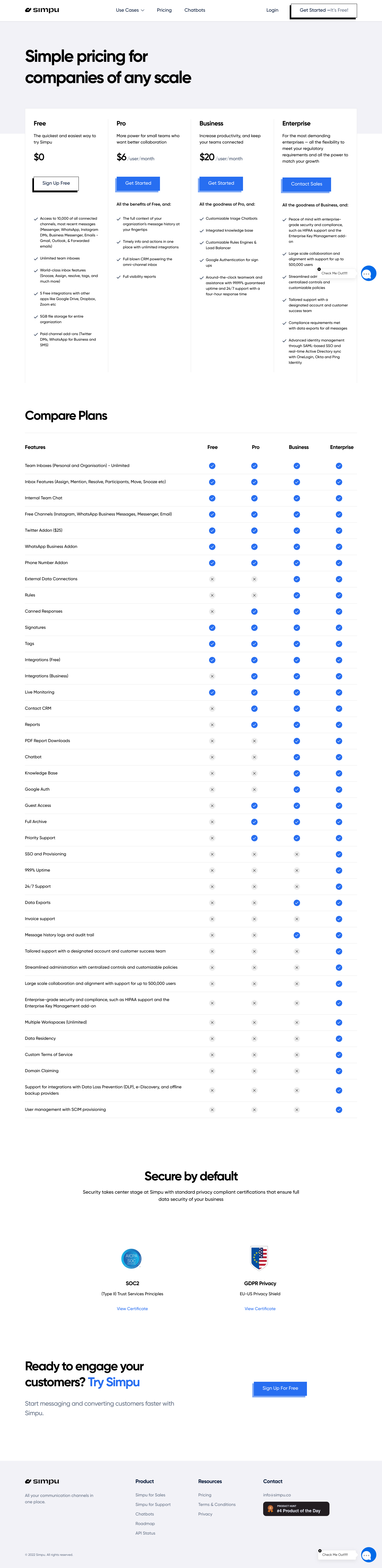 Simpu Pricing screenshot