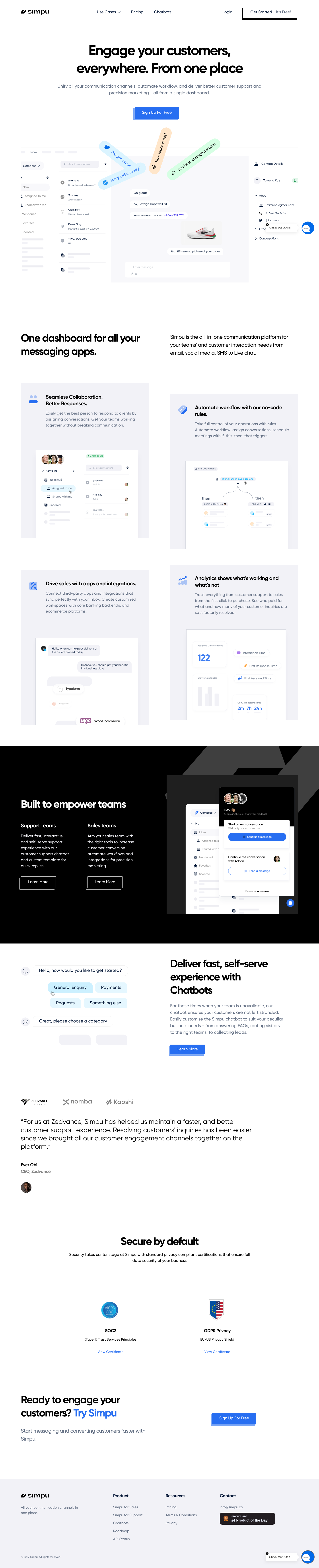 Simpu Landing Page screenshot