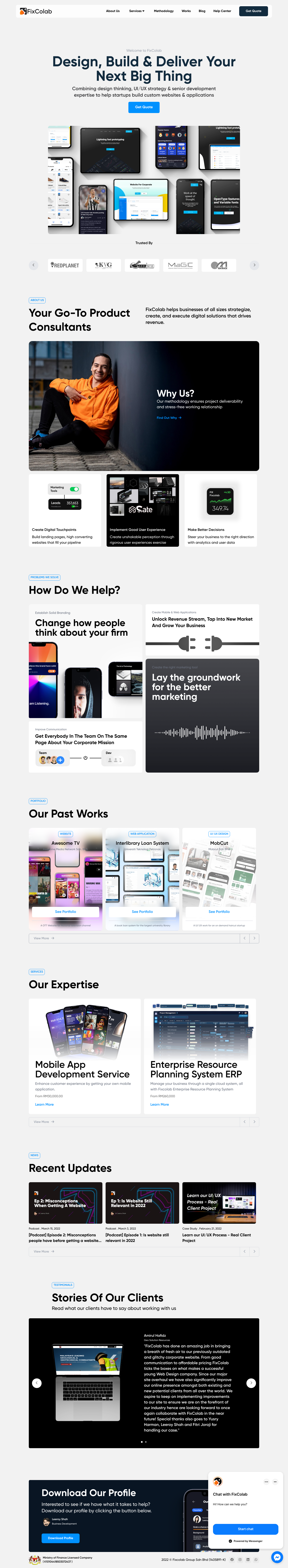 Fixcolab Landing Page screenshot