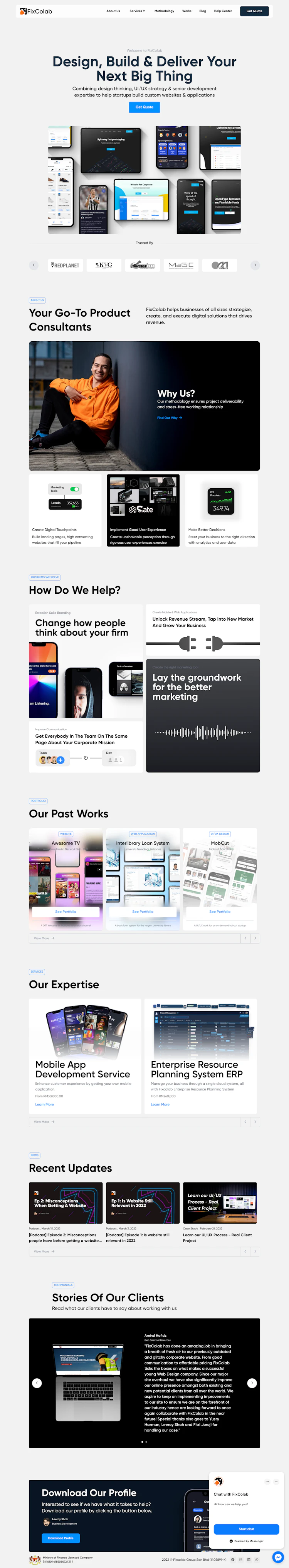 Fixcolab Landing Page screenshot