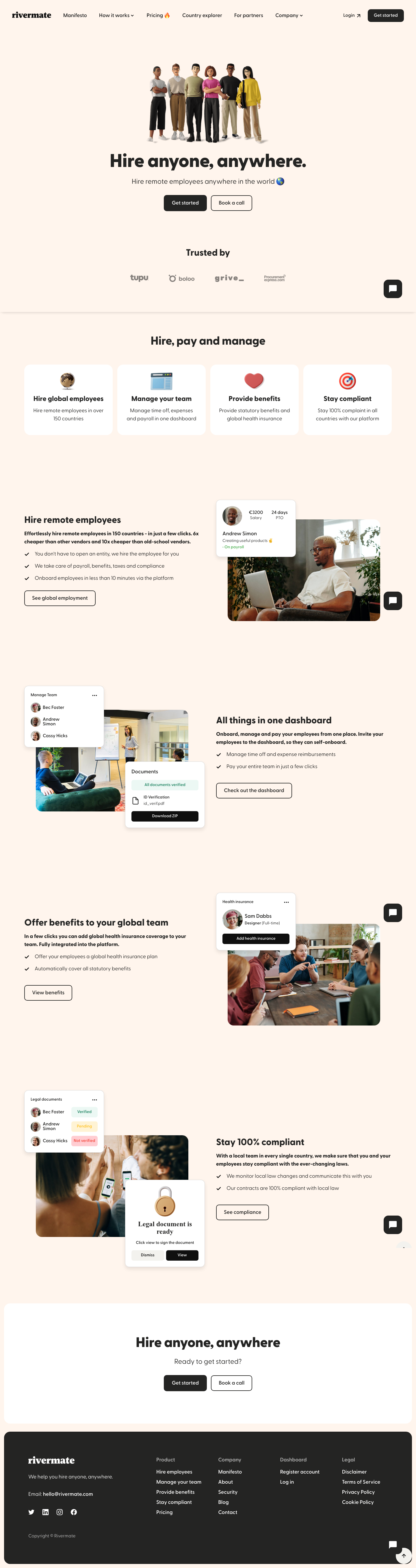 Rivermate Landing Page screenshot
