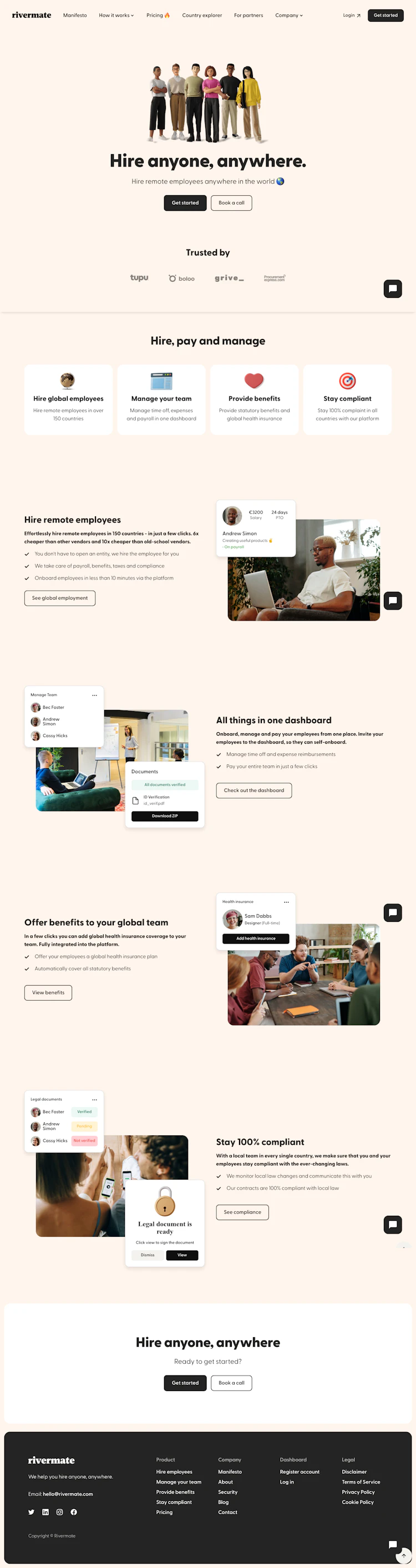 Rivermate Landing Page screenshot