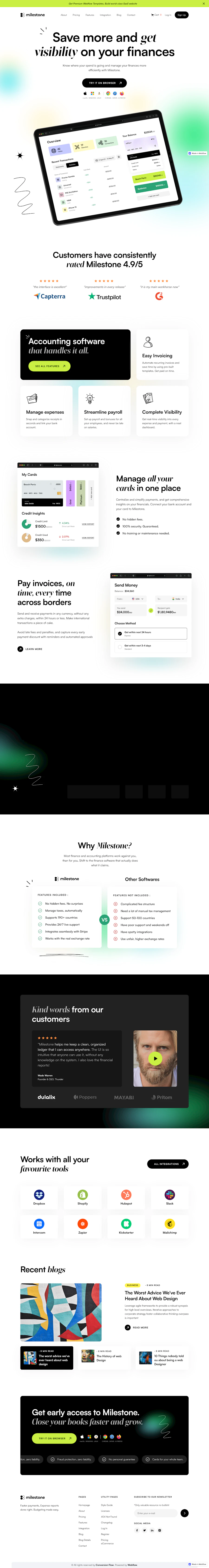 Milestone template screenshot